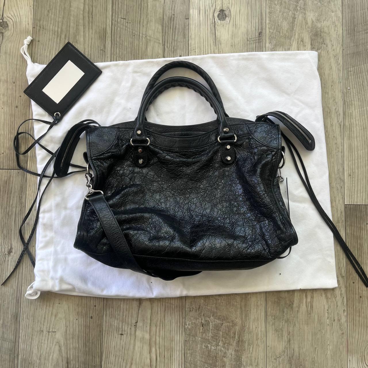 Authentic Balenciaga Classic City Bag – Black with Silver Hardware (Medium)